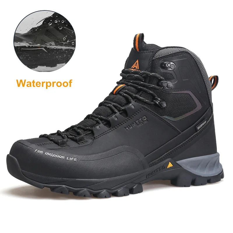 HUMTTO Waterproof Hiking Shoes Luxury Designer Outdoor Trekking Boots for Men Climbing Sneakers Leather Safety Mens Ankle Boots