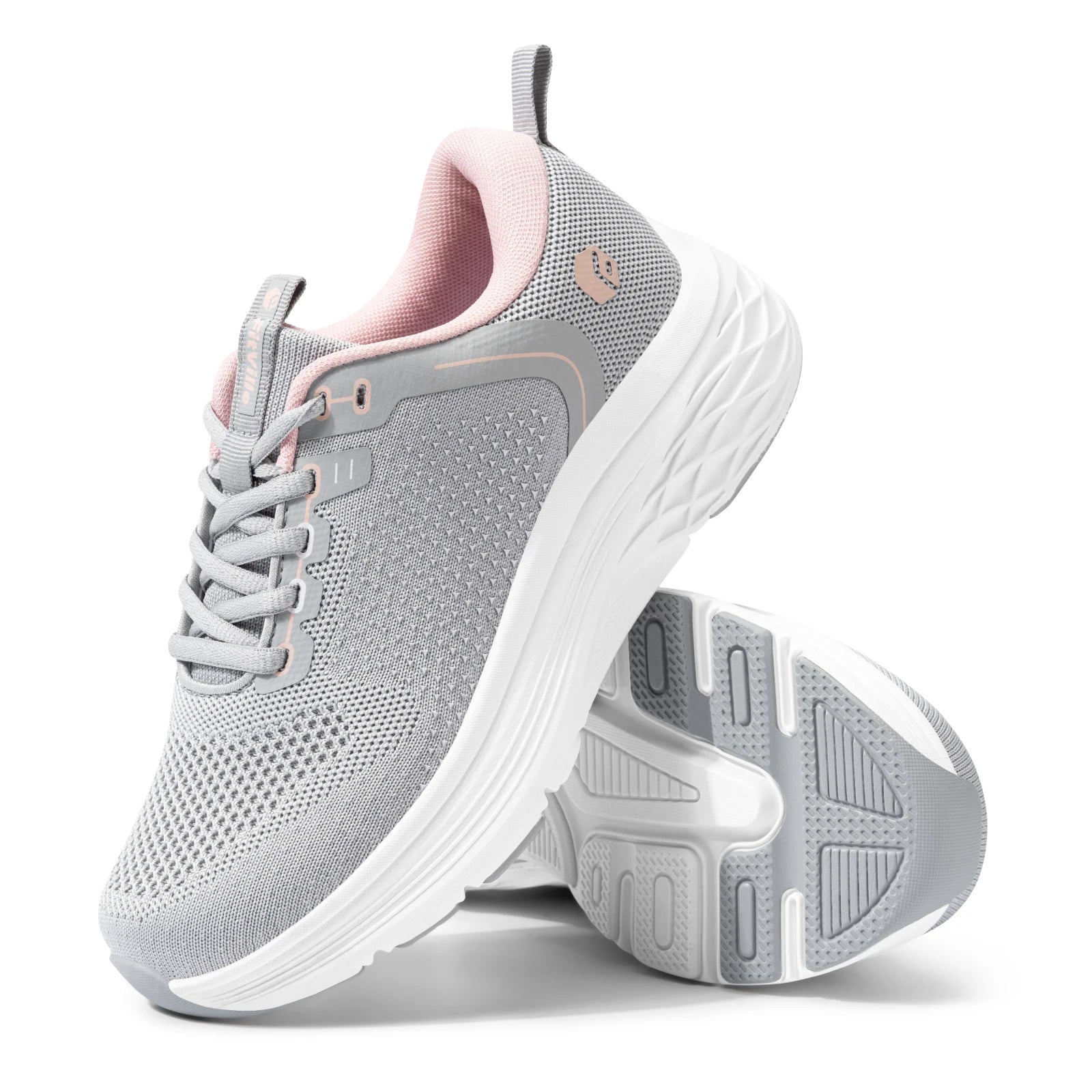FitVille Women's Sport Shoes Max Cushioning Lightweight Sneakers Wide Width for Flat Foot Plantar Fasciitis Heel Pain Relief