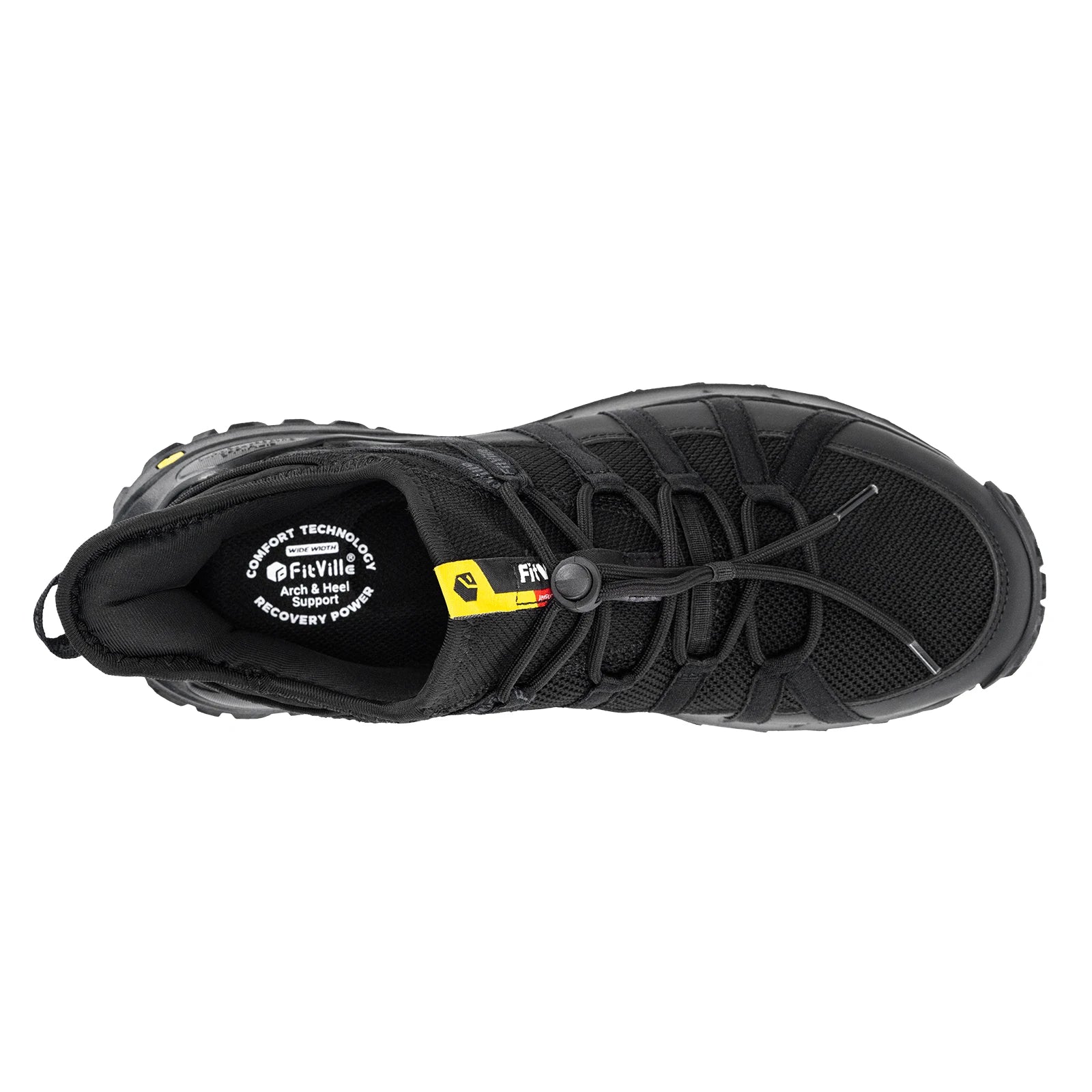 FitVille Wide Slip On Shoes For Men Walking Hiking Shoe Outdoor Trekking Loafer Arch Support Slip Resistant  Wide Toe Box