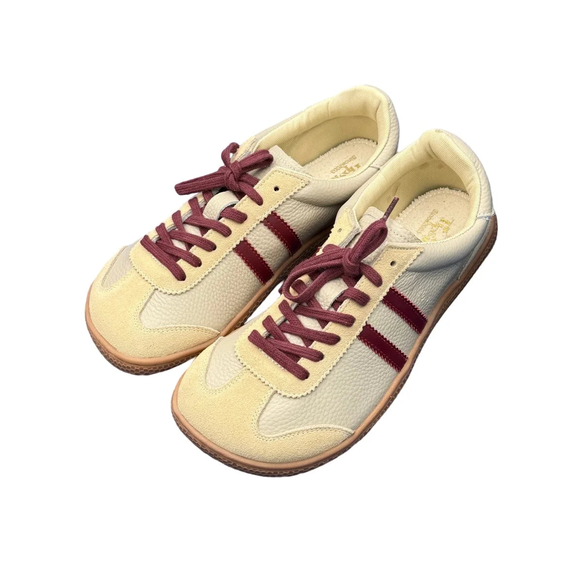 Tipsietoes Autumn Barefoot  Genuine Leather Sneaker For Women Men Flat Soft Zero Drop Sole Wider Toe Box Flexible Light Weight