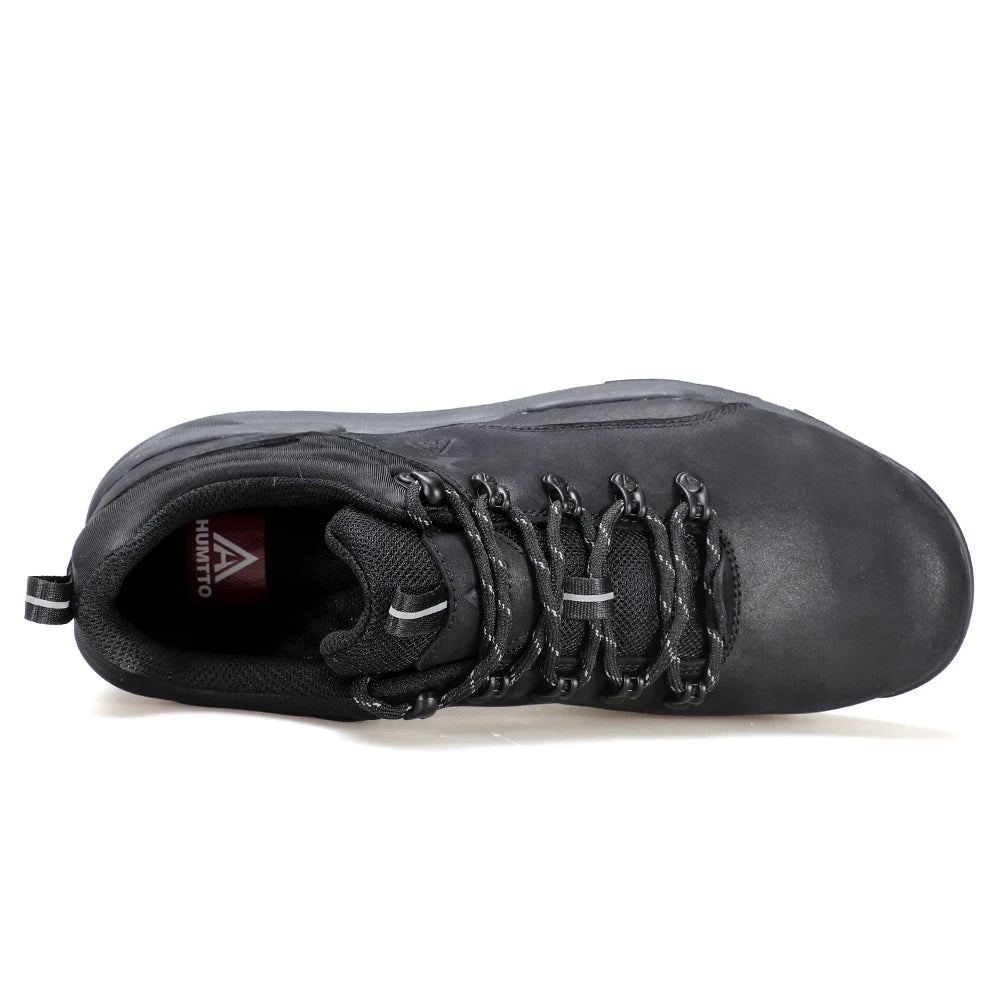 HUMTTO Bottes décontractées en cuir pour hommes Chaussures de randonnée de luxe de créateur Baskets de trekking d'escalade en plein air Chaussures de sport pour hommes Chaussures de marche pour hommes