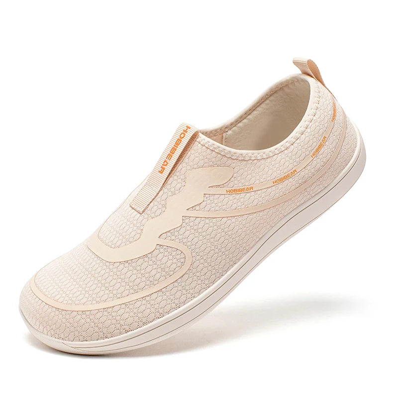 HOBIBEAR Wide Toe Barefoot Shoes Unisex Minimalist Zero Drop Running Sneakers Mesh Slip On Walking Shoes