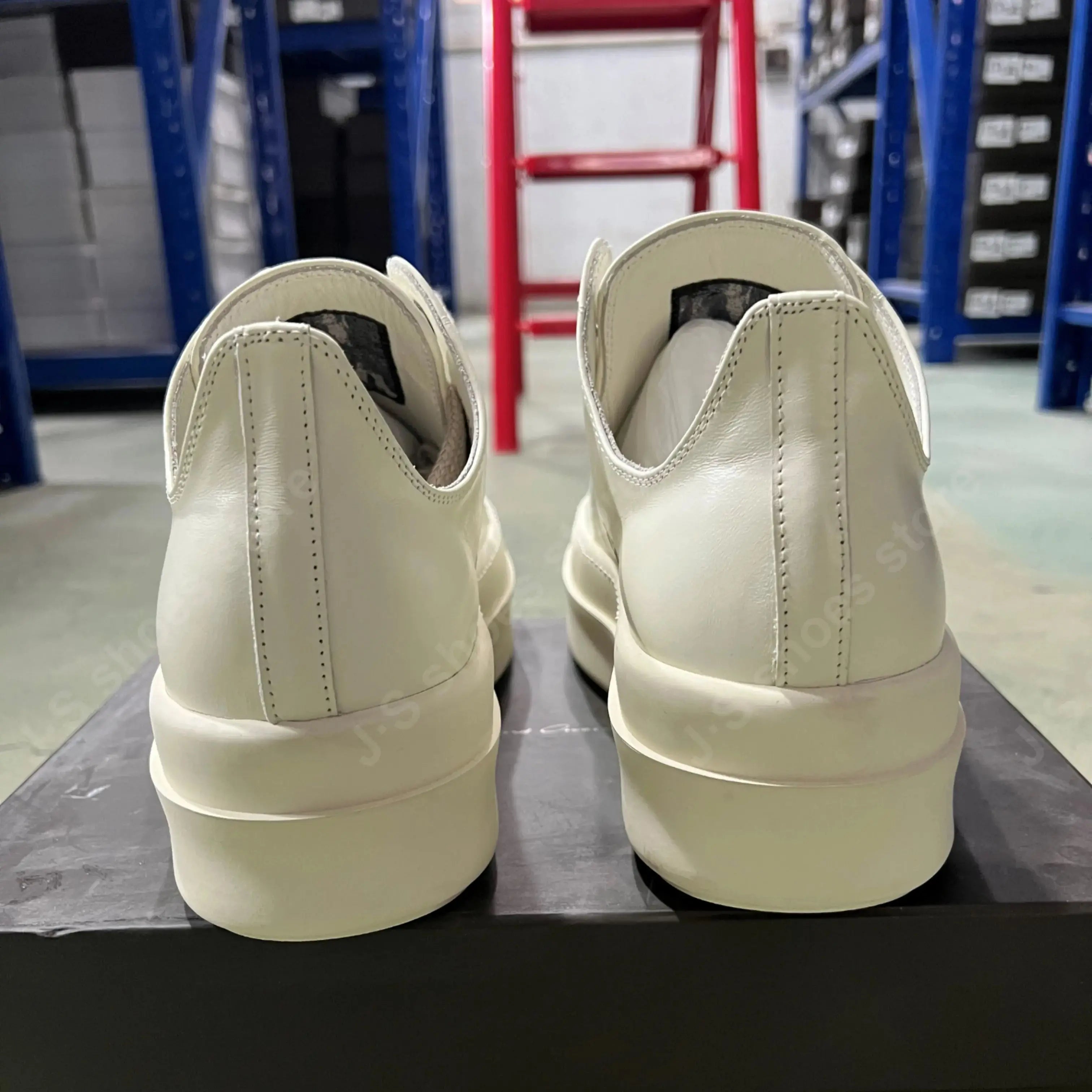 Ro Designer Men Sneaker Women Ivory White Leather Shoes Jumbo Laces Platform 6cm Thick Sole Low Top Casual Shoe Sneakers