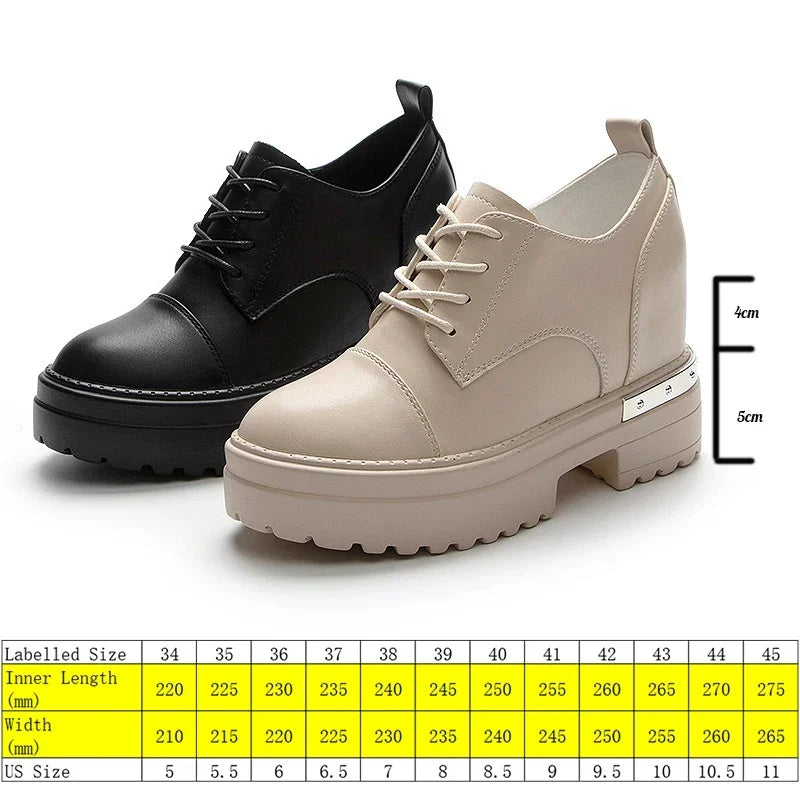 Fujin 9cm Women Boots Shoes Genuine Leather Heel Platform Wedge Autumn Autumn Women Casual Shoes Sneakers Slip On Slipony Booty