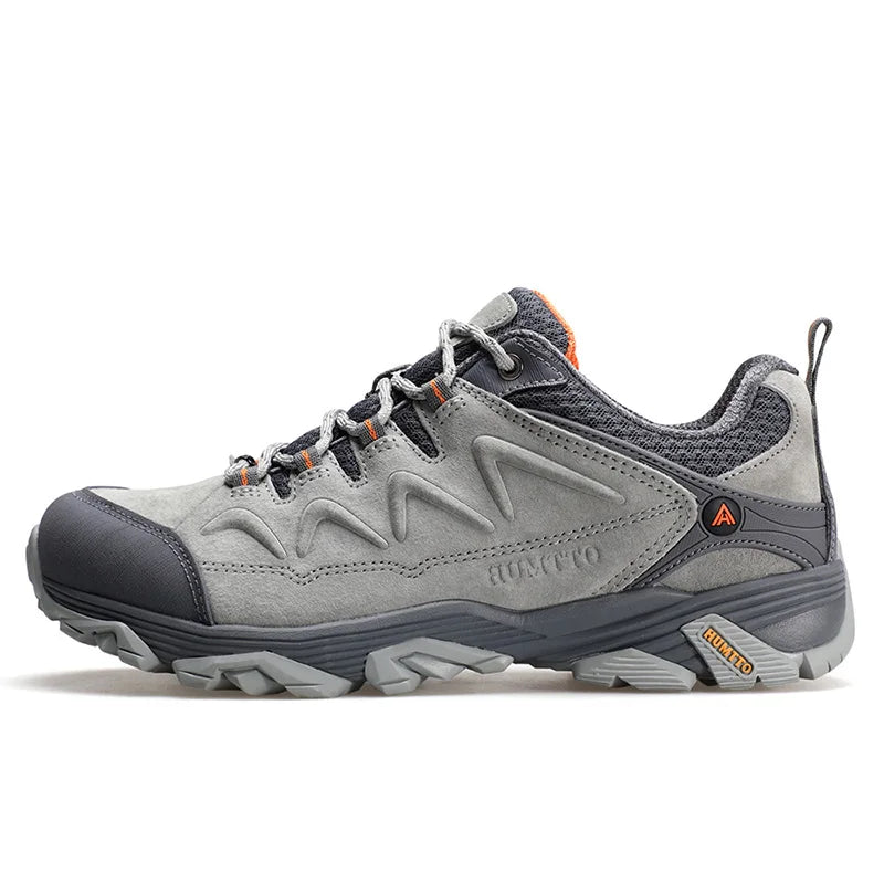 HUMTTO Hiking Shoes Genuine Leather Men's Sports Shoes Non-slip Winter Outdoor Safety Sneakers Breathable Trekking Boots for Men