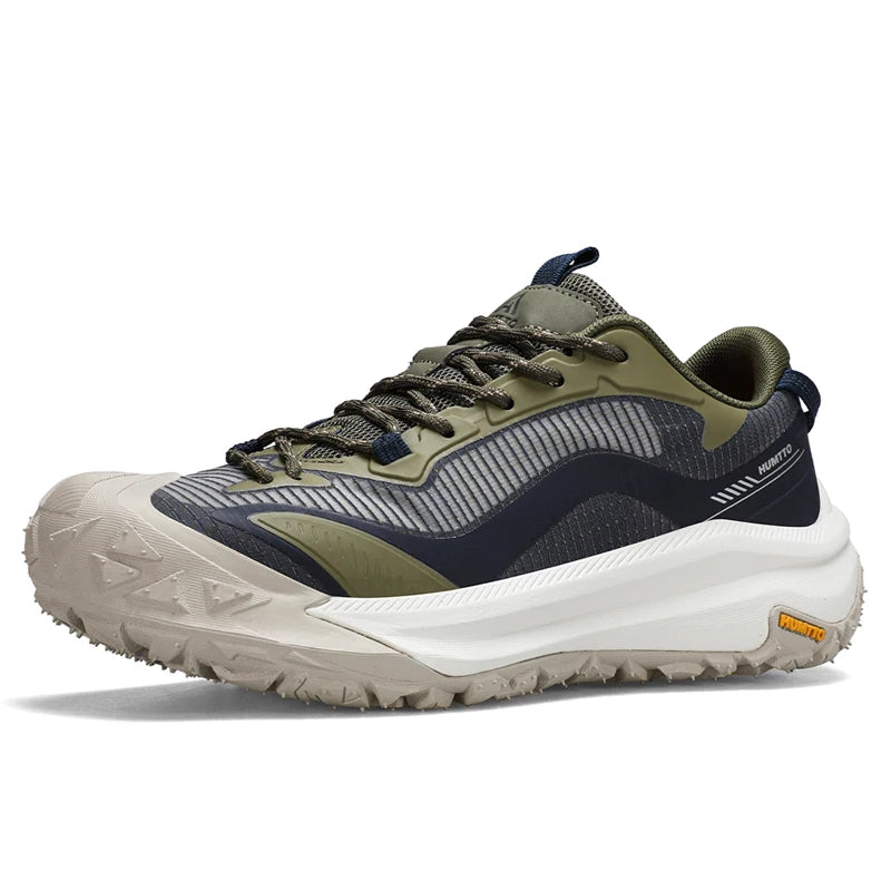 HUMTTO Chaussures de randonnée respirantes pour hommes, chaussures de sport d'extérieur antidérapantes pour hommes, baskets de marche de sécurité en cuir pour hommes