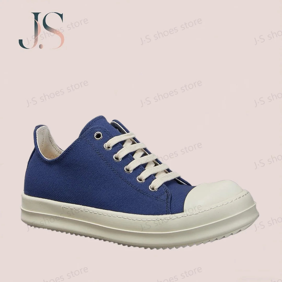 Brand R-o Retro Designer Men Shoe Women Sneakers Blue Canvas Low Top Casual Sneaker Thick Sole Lace Up Luxury Flat Shoes