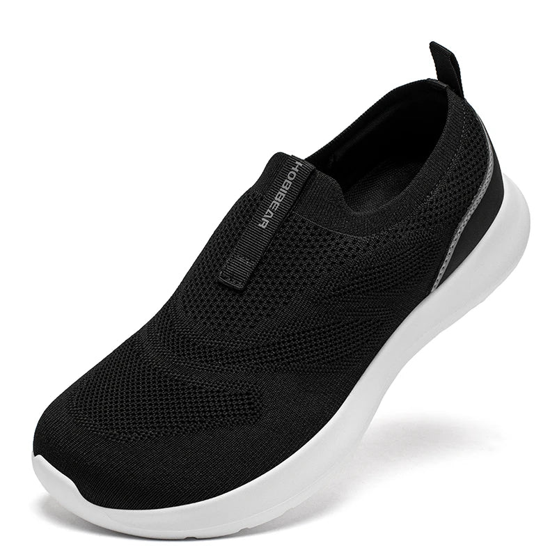 HOBIBEAR Unisex Running Shoes Wide Toe Comfortable Non Slip Sneakers Mesh Breathable Slip On Walking Shoes