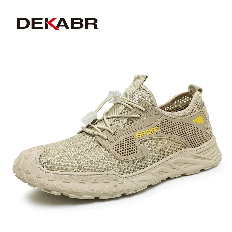 DEKABR New Men's Casual Shoes Fashion Comfortable Breathable Summer Mesh Non-Slip Thick Soft Outsole Shoes For Men