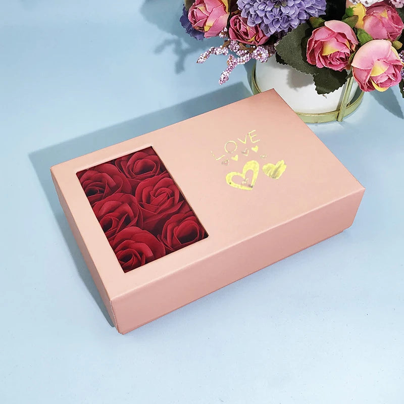 Luxury Red ZIrcon Heart Necklace With 6 Roses Gift Box For Mother Girlfriend Birthday Holiday Gifts 2024 Romantic Accessories