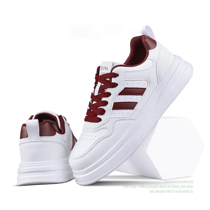 SENMA Men's Trendy Shoes Men's Shoes Breathable Thick Soled Leather Small White Shoes Fashion Board Shoes Couple Casual Shoes