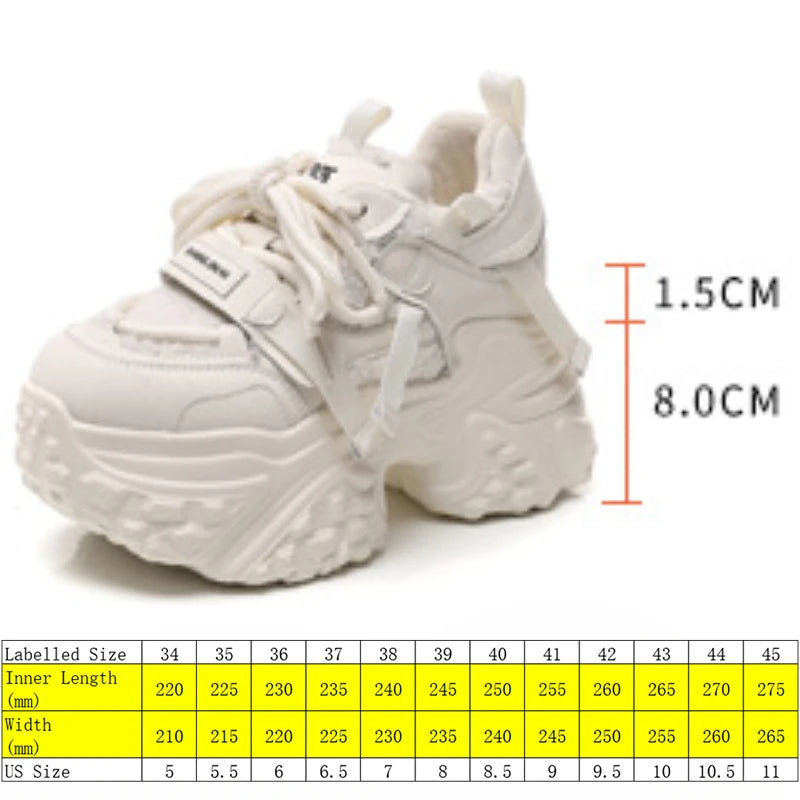 Fujin 9.5cm Women Synthetic Leather Spring Chunky Sneakers  Winter Plush Fashion Ankle Booties Autumn Platform Wedge Flats Shoes