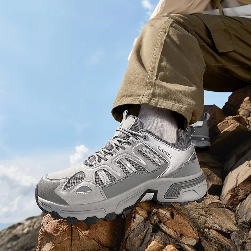 GOLDEN CMAEL Mesh Hiking Shoes Men Women Sneakers Breathable Non-slip Sports Running Trekking Shoes for Men Summer 2025 New