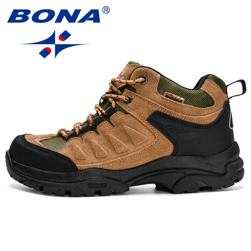 BONA  New Designers Non-slip Wear-resistant Breathable Hiking Shoes Men Outdoor Fashion casual hiking shoesHigh-quality Jogg