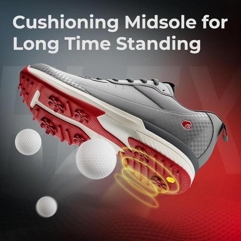 FitVille Wide Golf Shoes Men Professional Outdoor Water Resistant Golf Shoes for Course with Spikes