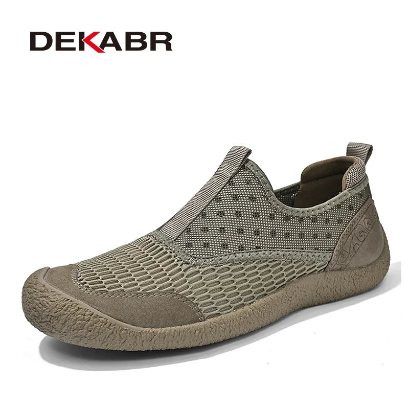 DEKABR Male Casual Shoes Breathable Mesh Summer Comfortable Non-Slip Rubber Outsole Shoes