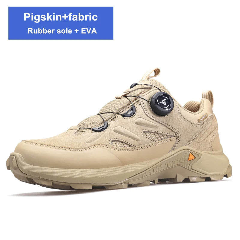 HUMTTO Chaussures de randonnée en cuir de luxe pour hommes, baskets d'escalade en plein air pour hommes, baskets de sécurité sportive pour le travail