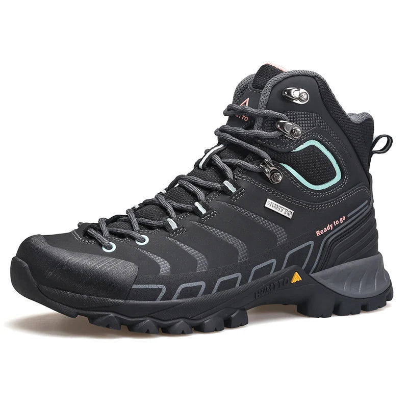 HUMTTO Chaussures de randonnée en cuir pour femmes, baskets de sport antidérapantes, respirantes et de sécurité pour l'hiver