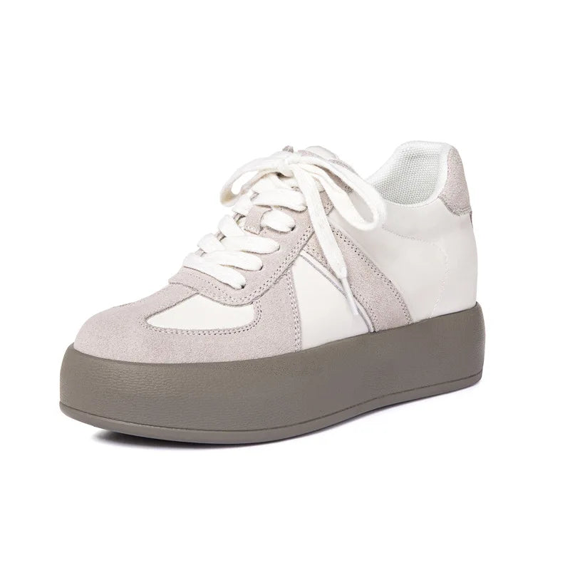 Fujin 7cm Cloth Synthetic Suede Genuine Leather Women Platform Wedge Ladies Chunky Sneakers High Brand Fashion Vulcanize Shoes