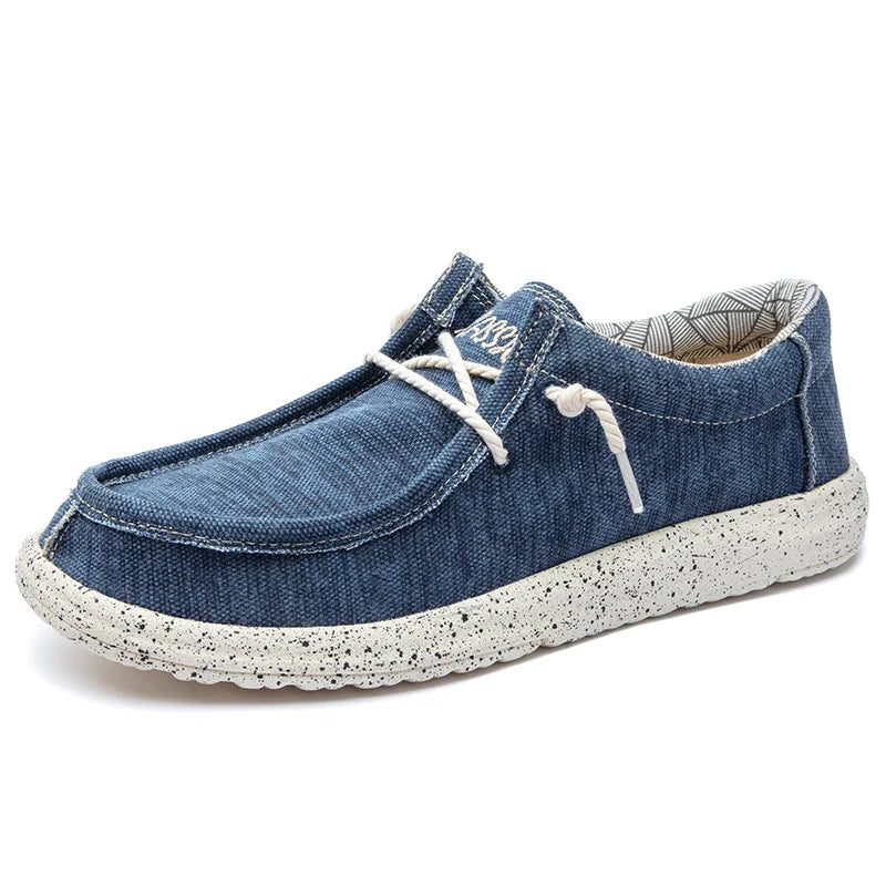 Blue Dude Shoes Men Canvas Loafers Breathable Non Leather Casual Lightweight Alpargatas Hombre Moccasins Plus Big Size 48 49 50