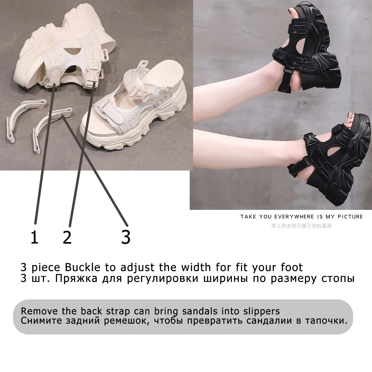 Fujin 10.5CM Women's Sandals Comfort Shoes Slippers Fashion Shoes Women Summer Open Toe Platform Wedge Super High Hidden Heels