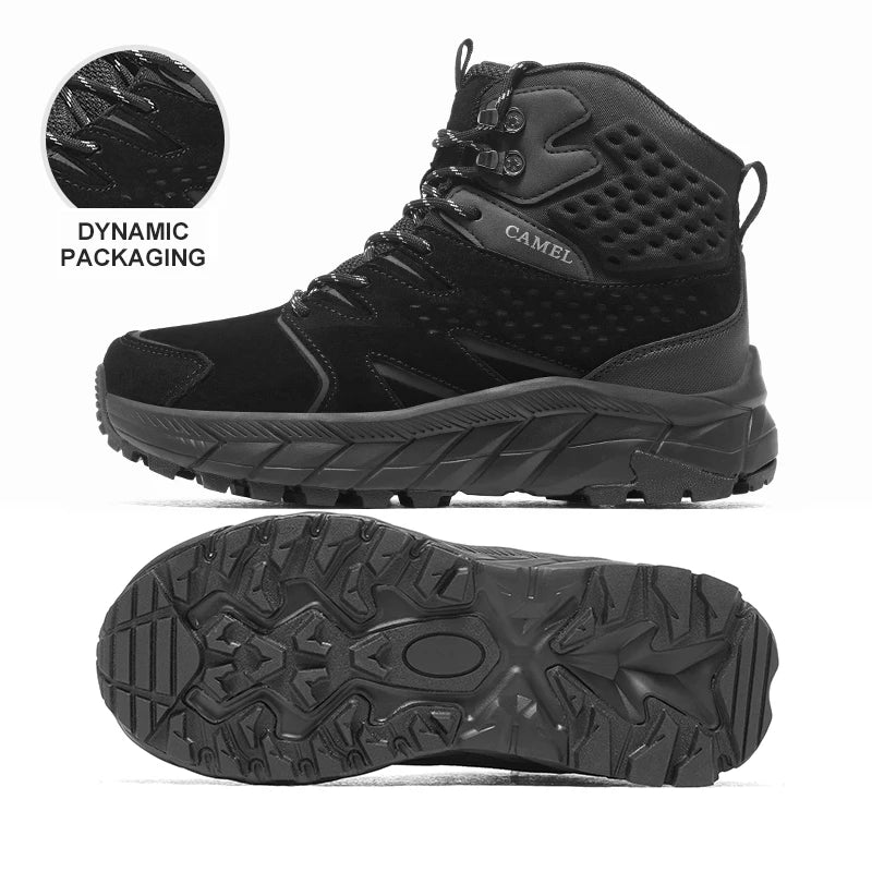 GOLDEN CAMEL Hiking Shoes Non-slip High-top Hiking Boots Wear-resistant Outdoor Waterproof Trekking Shoes for Men 2024 Autumn