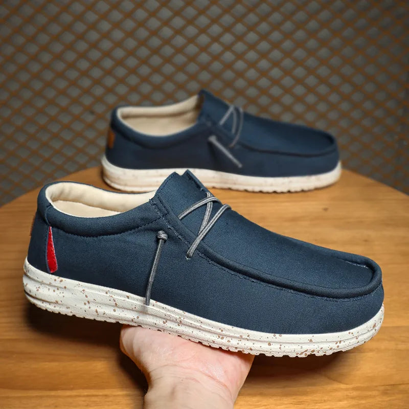 Chaussures décontractées pour hommes, grandes tailles 40-48, baskets plates d'extérieur pour hommes, chaussures bateau légères, mocassins de conduite, chaussures respirantes en toile pour hommes