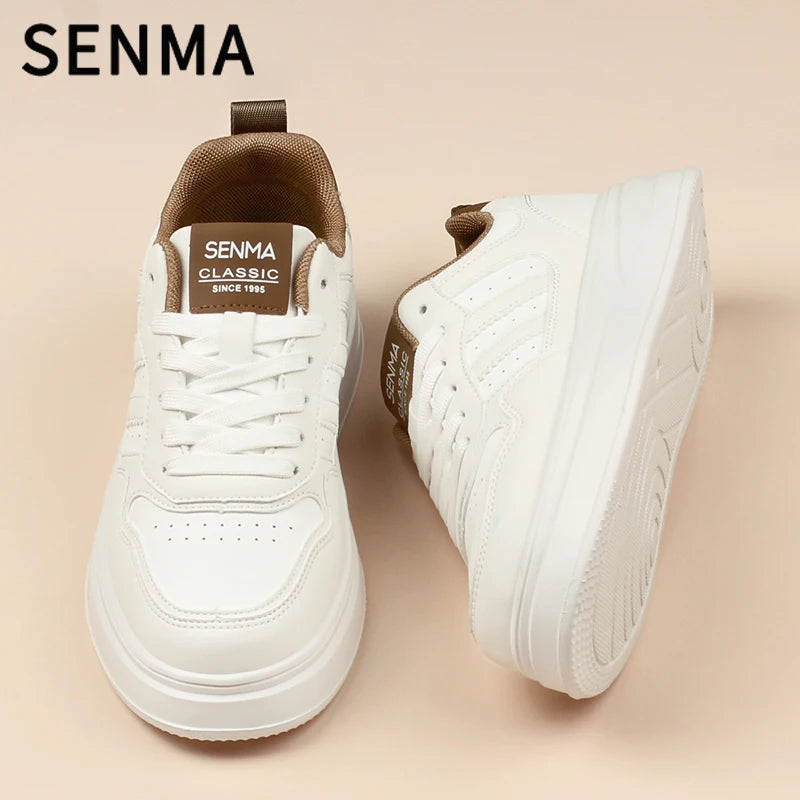 SENMA Unisex Casual Sneakers Skate Shoes Men's / Women's Sneakers Student Thick-soled Sports Casual Shoes Men White Sneakers
