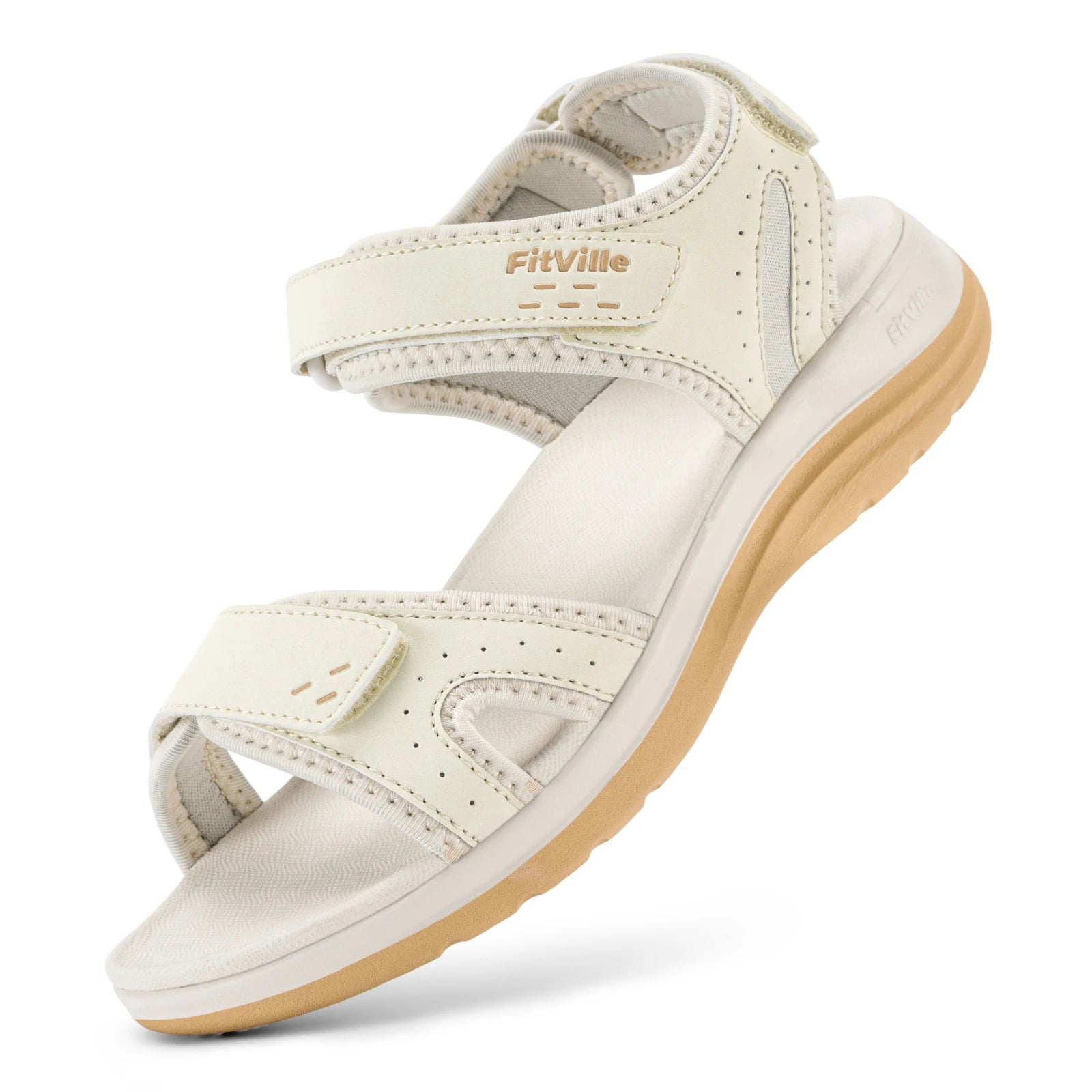 FitVille Women's Sandals  Adjustable Ankle Strap for Swollen and Flat Feet Wide Arch Support Open Toe Orthopedic sandals