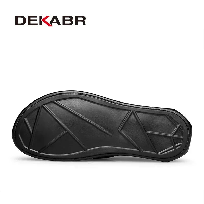 DEKABR Brand New High Quality Summer Comfortable Flip Flops Black Slippers Men Casual Shoes Non-Slip Breathable Size 37-45