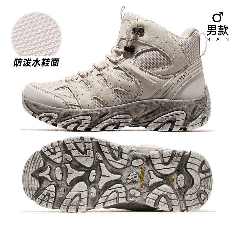 GOLDEN CAMEL Outdoor Hiking Boots Men Women's Winter Shoes Waterproof Non-slip Shock-absorbing High-top Hiking Shoes for Men