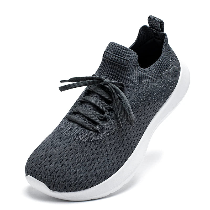 HOBIBEAR Wide Toe Running Shoes Men Woman Comfortable Travel Sneakers Breathable Lace-Up Non Slip Walking Shoes