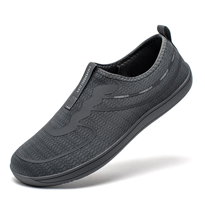 HOBIBEAR Wide Toe Barefoot Shoes Unisex Minimalist Zero Drop Running Sneakers Mesh Slip On Walking Shoes