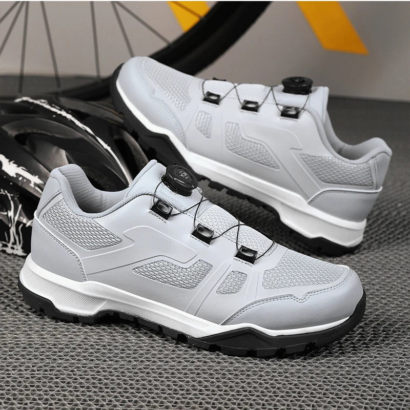 Cycling Shoes Man Mtb Cycling Sneaker Flat Pedal Bicycle Shoes Cleat Shoes Bicycle Mountain Bike Shoe Racing Lock Footwear Black