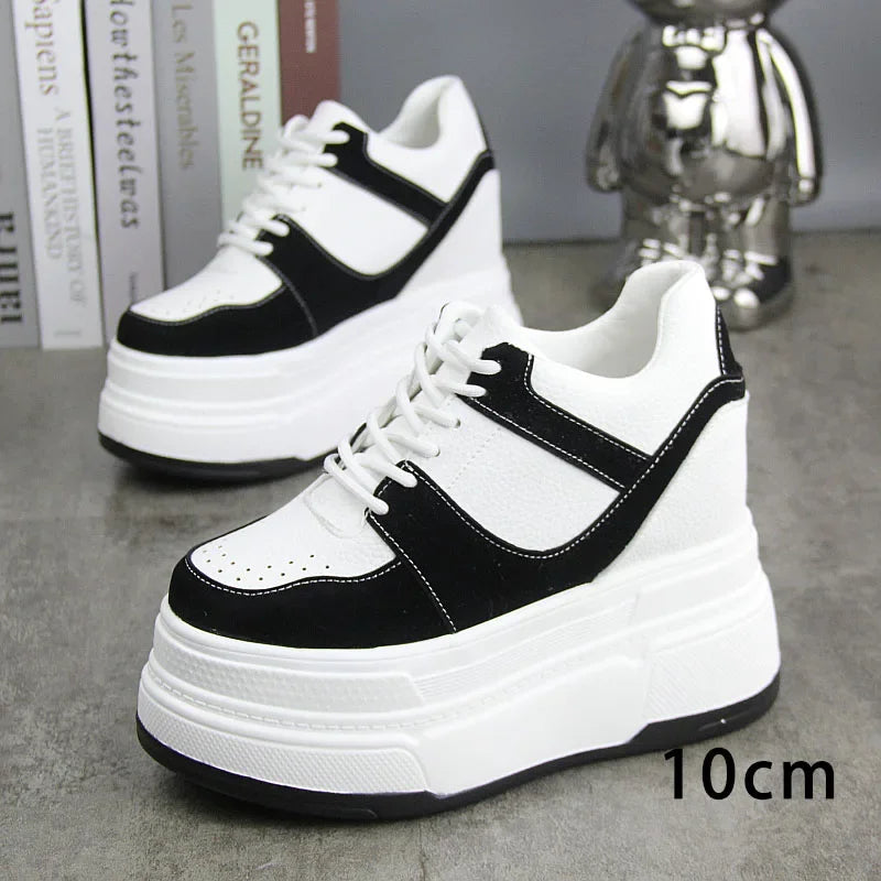 Fujin 8cm 10cm 12cm British Genuine Leather Boots Platform Wedge High Brand Ankle Winter Plush Women Autumn Spring Cowboy Shoes