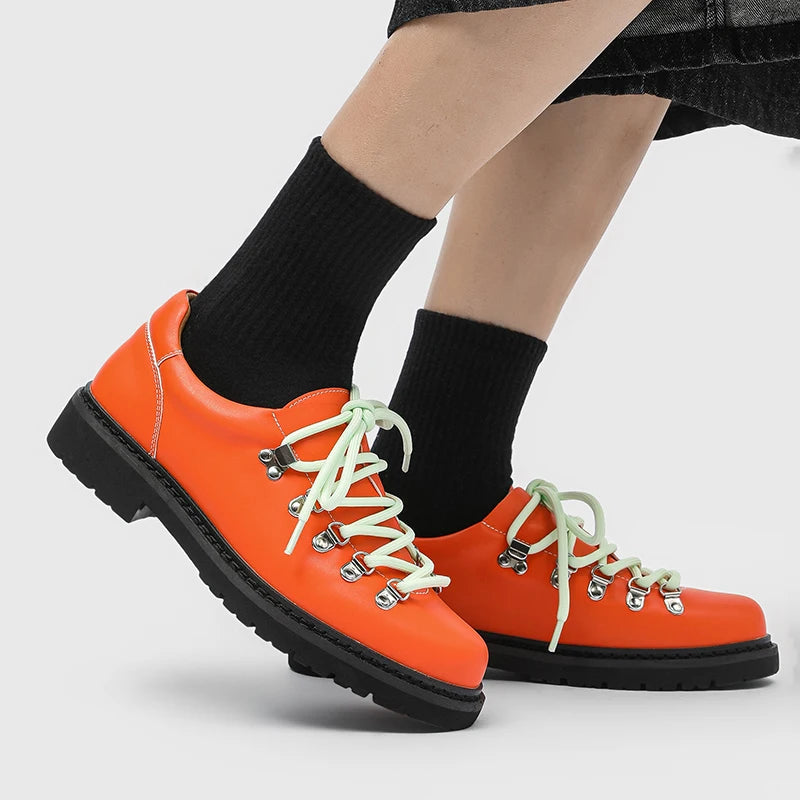 Personality Genuine Leather Shoes For Man Casual Fashion Business Shoes High Quality Lace Up Streetwear Designer Party Shoes