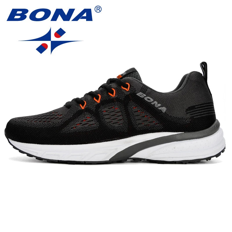 BONA comfortable running shoes, breathable and non slip sports shoes, mesh training shoes, casual