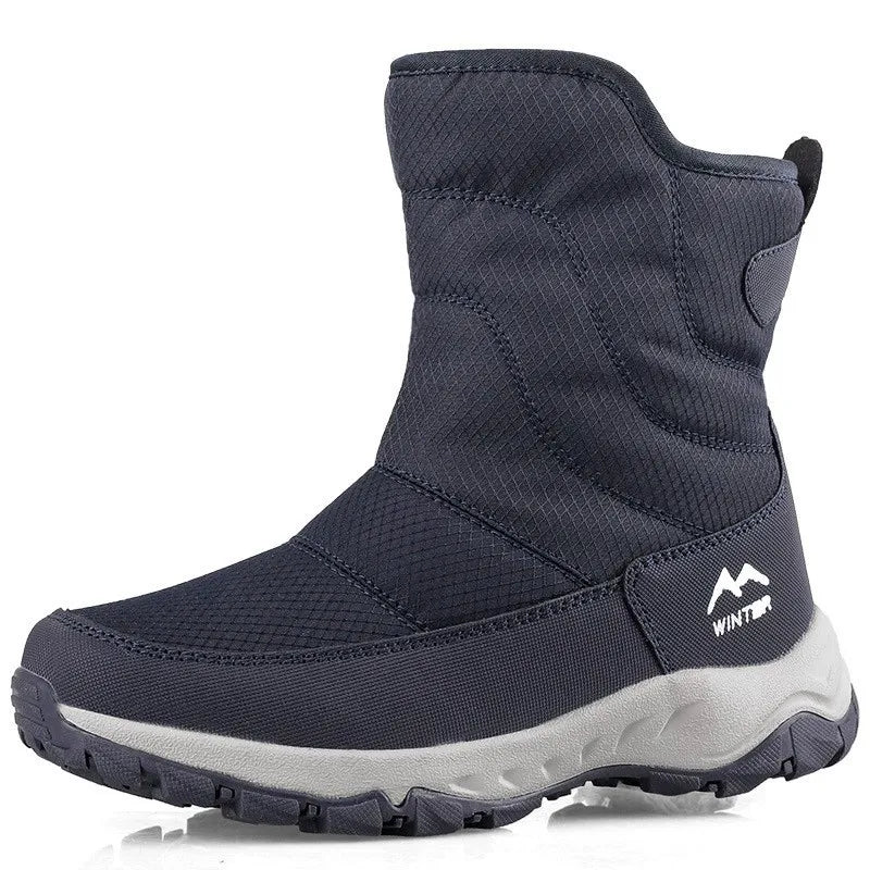 Bottes de marque pour hommes, bottes de neige imperméables d'hiver unisexes montantes, garde au chaud, bottines d'extérieur en coton, baskets décontractées