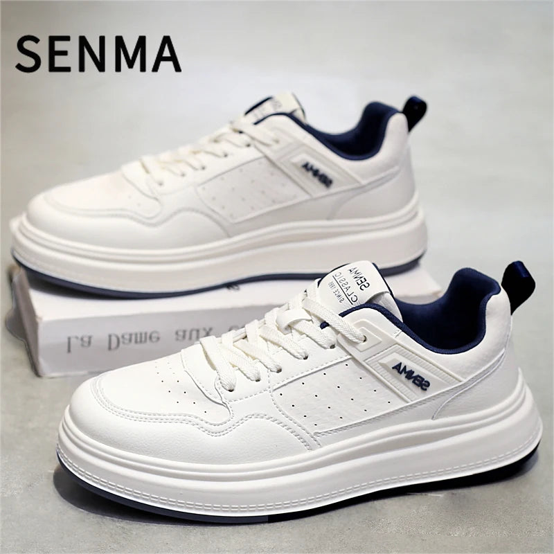 SENMA Luxury Men's Shoes Thick Soled Leather Small White Shoes Men Trendy Shoes Board Shoes Men's Sneakers Women's Casual Shoes