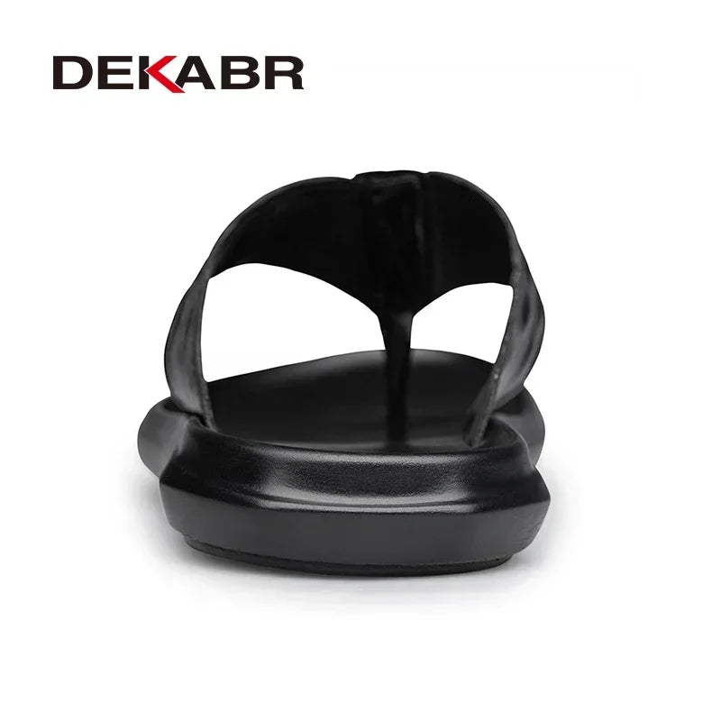 DEKABR Brand New High Quality Summer Comfortable Flip Flops Black Slippers Men Casual Shoes Non-Slip Breathable Size 37-45