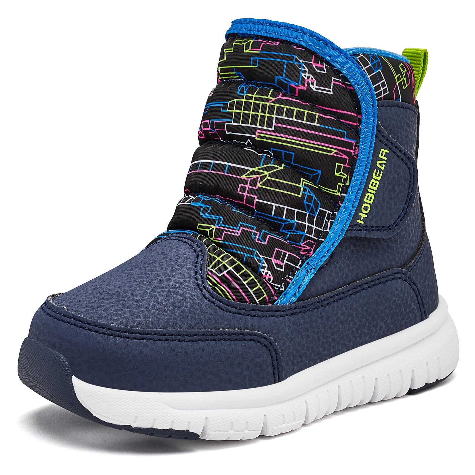 HOBIBEAR Kids Winter Snow Boots for Boys Girls Outdoor Waterproof Warm Hook Loop Little/Big/Kid Boots
