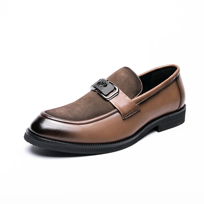 STRONGSHEN Men Leather Shoes Casual Slip-On Dress Loafers Business Shoes Wedding Party Shoes Oxfords Formal Shoes Moccasins