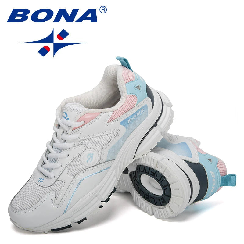 BONA  New Designers Running Shoes Lightweight Breathable Sneakers Women Jogging Walking Athletic Training Footwear Feminimo