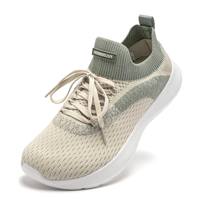 HOBIBEAR Wide Toe Running Shoes Men Woman Comfortable Travel Sneakers Breathable Lace-Up Non Slip Walking Shoes