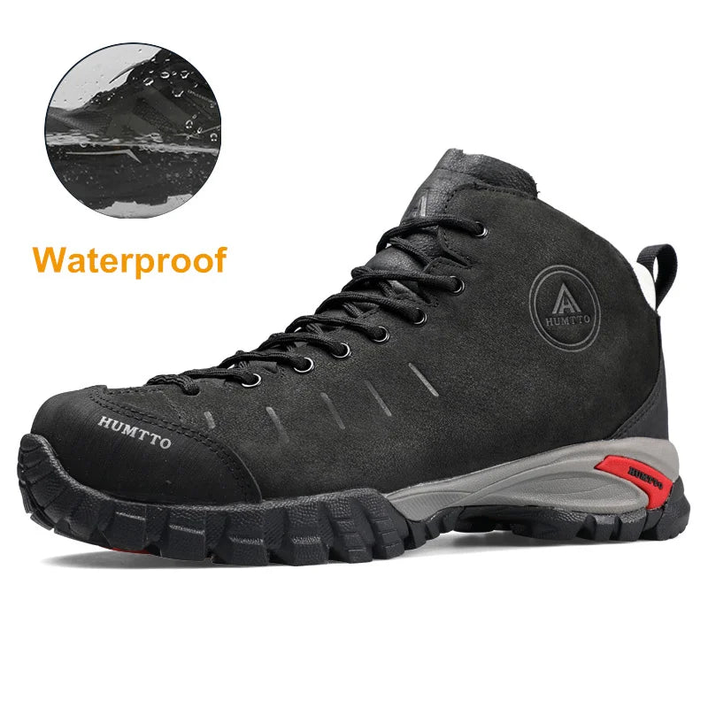 HUMTTO Waterproof Hiking Shoes Luxury Designer Outdoor Trekking Boots for Men Climbing Sneakers Leather Safety Mens Ankle Boots