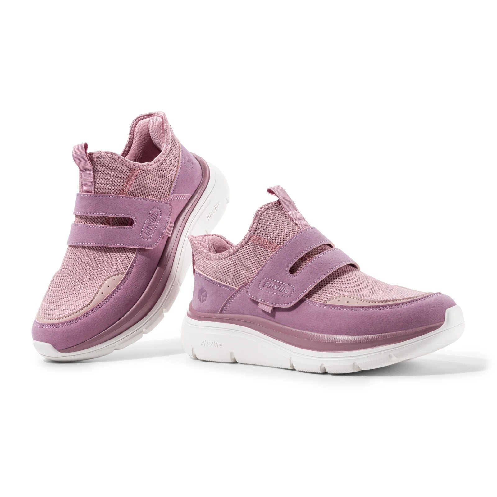 Fitville Version Thick Sole Women's Wide Shoes Walking Sport Shoes Breathable Lightweight For Swollen Feet Relieve Foot Pain