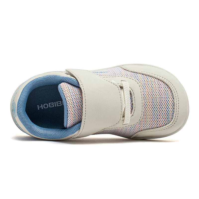 HOBIBEAR Wide Toe Kids Barefoot Sneakers Boys Girls Zero Drop Walking Shoes Mesh Hook Loop Minimalist Sneakers