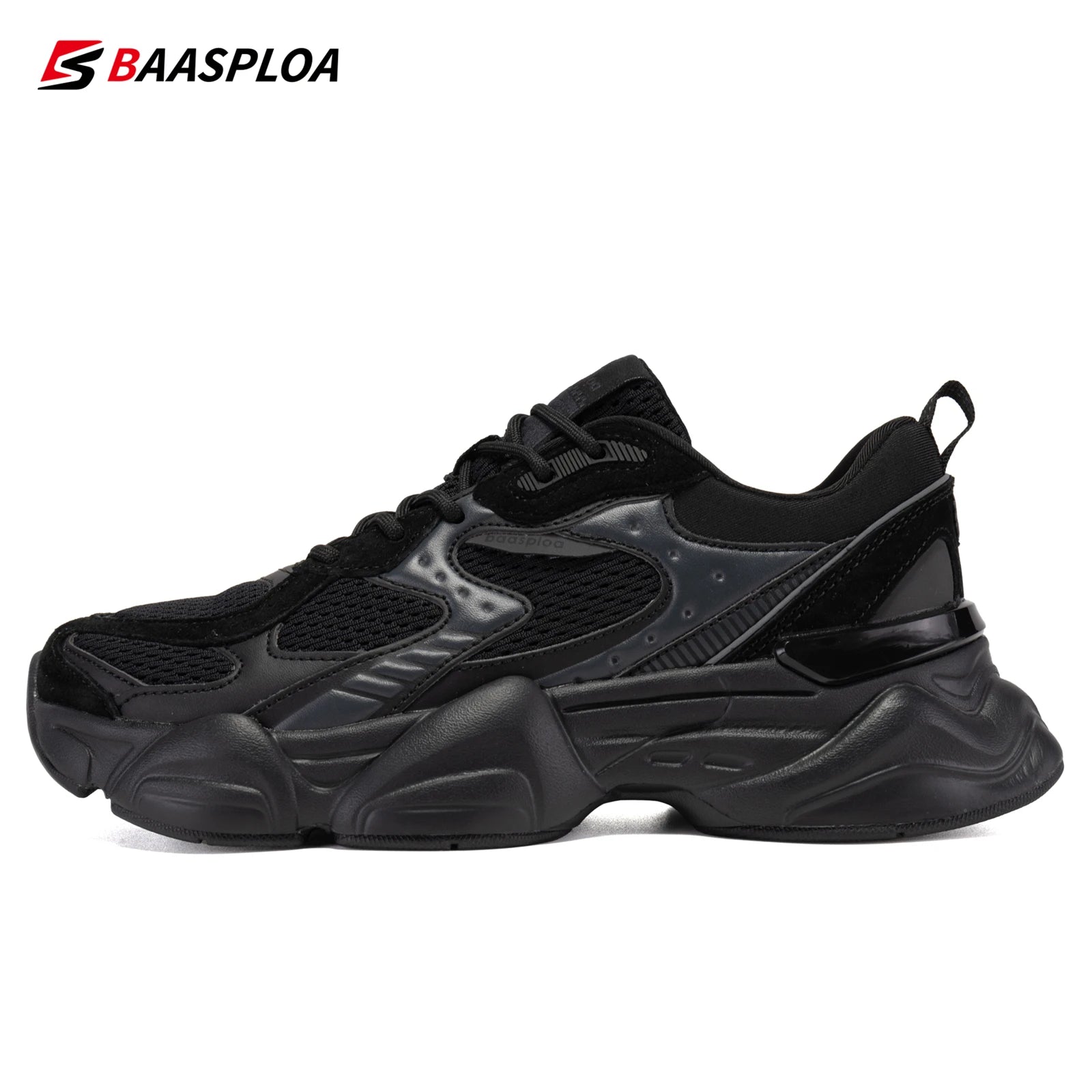 Baasploa Women Walking Shoes Fashion Leather Sneakers Lace Up Outdoor Shoe Antiskid Sport Tennis Lightweight Female Running Shoe