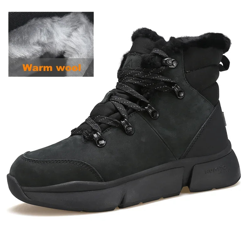 HUMTTO Winter Hiking Boots Leather Trekking Women's Trainers Luxury Designer Snow Boots Outdoor Casual Shoes 2024 Woman Sneakers