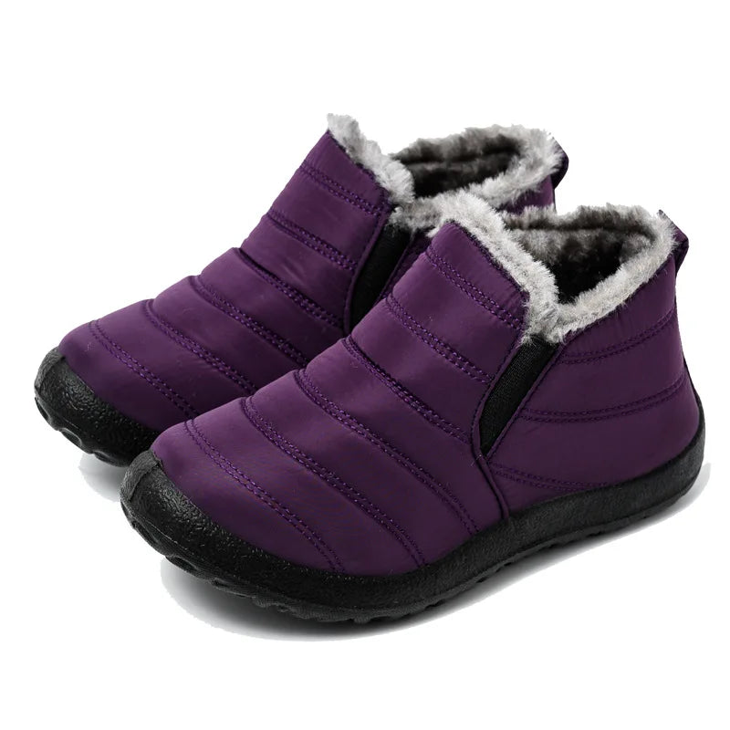 WOIZGIC Waterproof Snow Female Mother Women's Shoes Platform Ankle Boots Winter Autumn Plush Fur Warm Non-Slip Soft Botas Mujer
